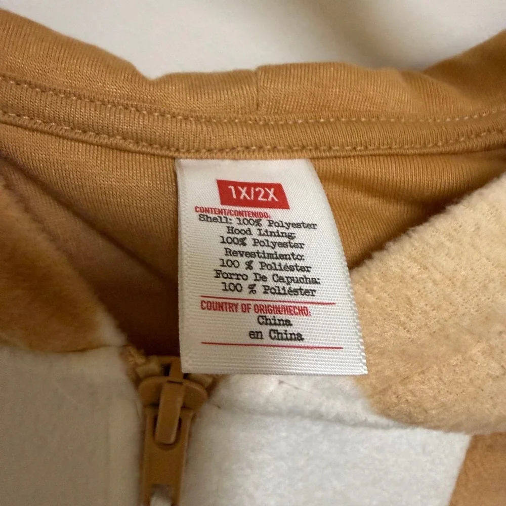 New Women Plus Size 1X/2X Deer Fawn Union Suit‎ Hooded Spotted Fleece Brown - Picture 6 of 8